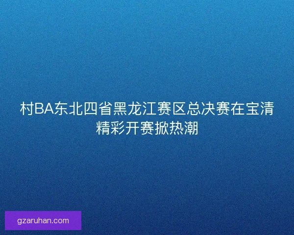 村BA东北四省黑龙江赛区总决赛在宝清精彩开赛掀热潮
