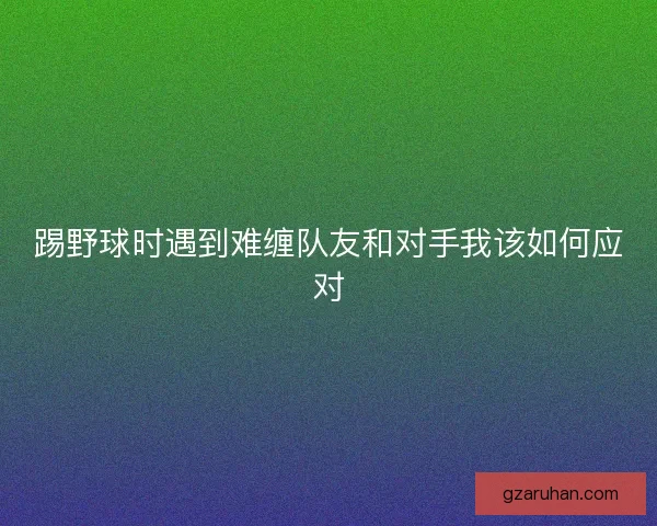 踢野球时遇到难缠队友和对手我该如何应对 踢野球时遇到难缠队友和对手我该如何应对